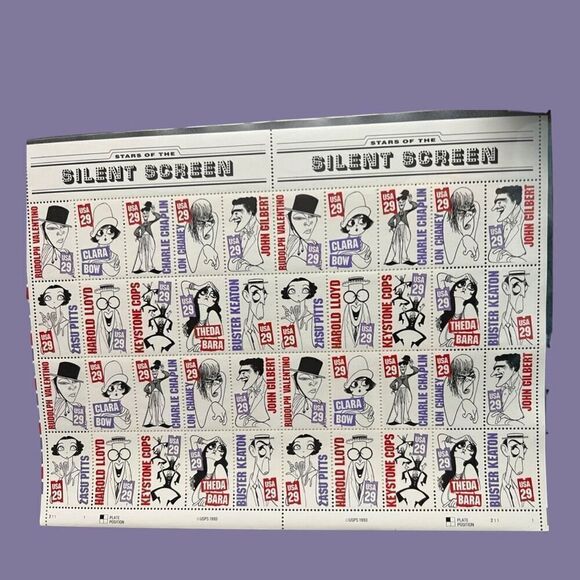 USPS SILENT SCREEN POSTAGE LEGENDS OF THE SILENT SCREEN UNHINGED - Picture 1 of 1